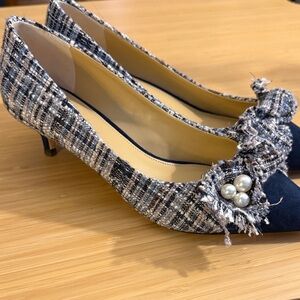 Talbots Black and White Tweed Heels